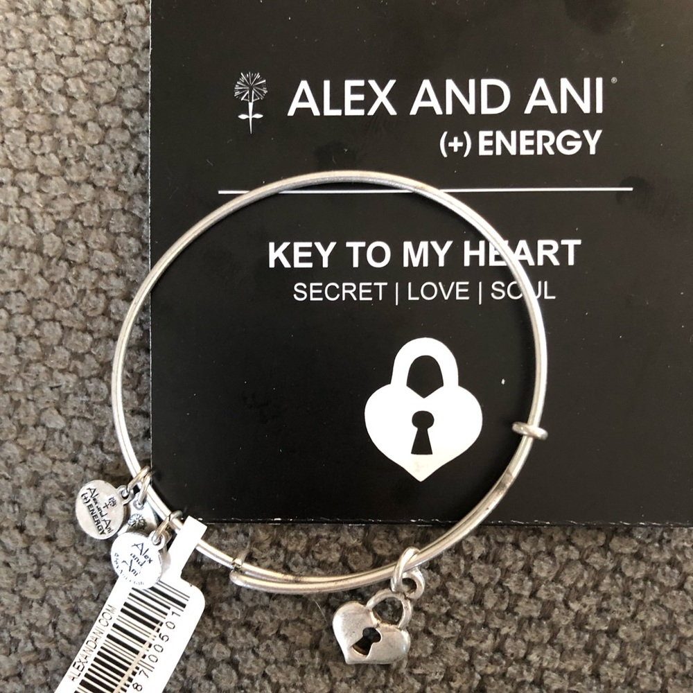 NWT Alex and Ani Key To My Heart Expandable Bangle